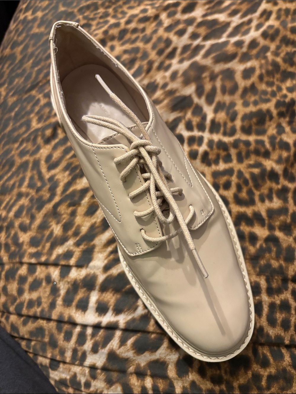 Zara Cream Lace-Up Derby Shoe size 38